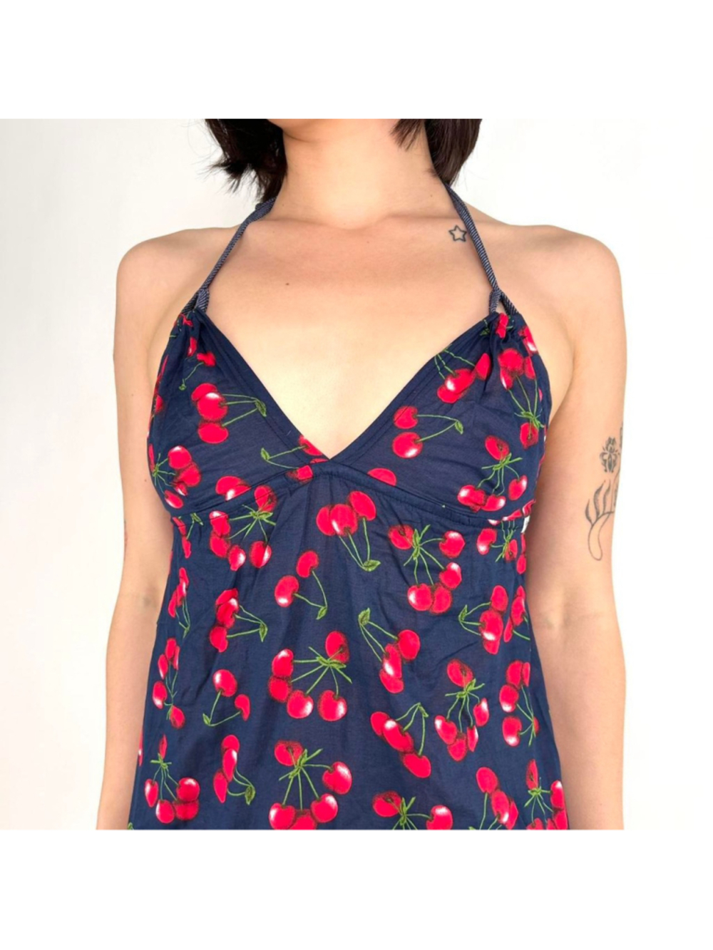 vintage D&G navy dress, cherry print